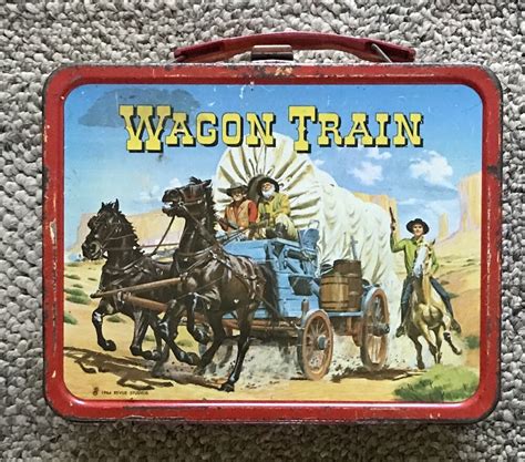 wagon train metal lunch box|1960’s Wagon Train Lunchbox .